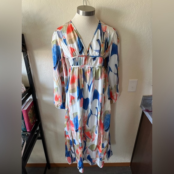 NWT abstract floral print maxi dress size S - Picture 8 of 11